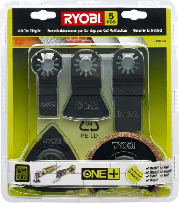 

Набор для многофункционального инструмента RYOBI RAK05MT 5шт [5132002787]