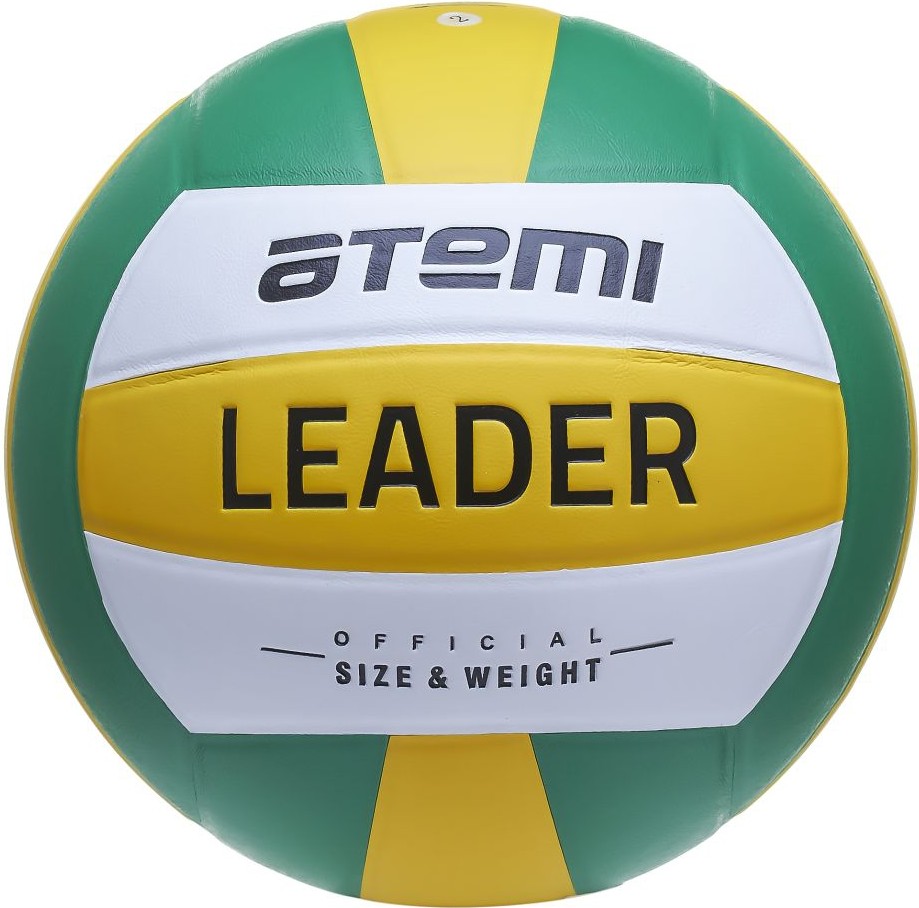 

Мяч волейбольный Atemi Leader PVC ламинированный желтый/белый/зеленый