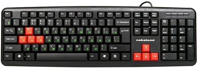

Клавиатура Nakatomi KN-02U Black-Red, Клавиатура Nakatomi KN-02U Black/Red