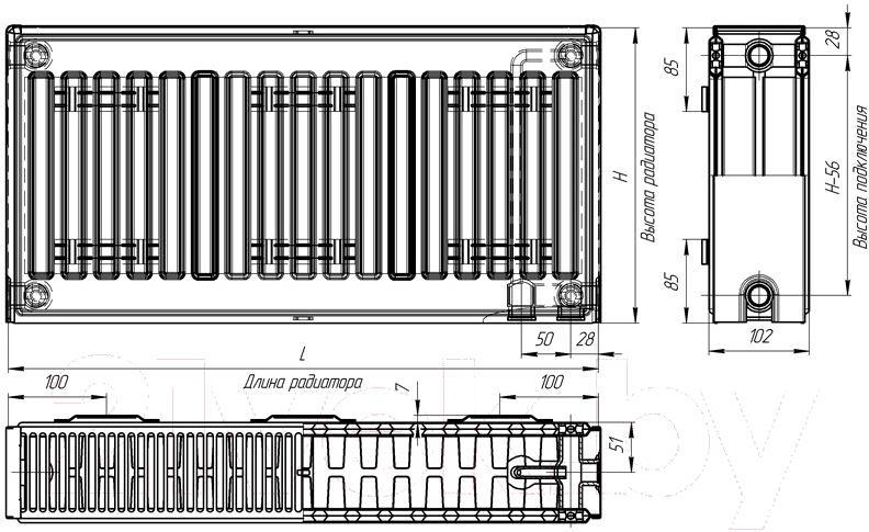 

Радиатор отопления Лидея стальной ЛУ 22-506 500x600, стальной ЛУ 22-506 500x600