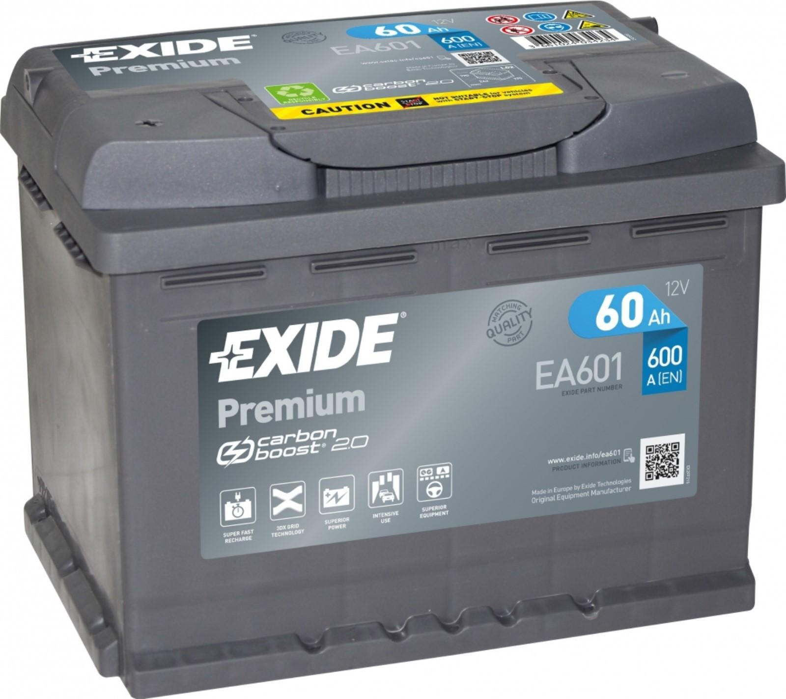 

Автомобильный аккумулятор Exide Premium EA601 60 А/ч