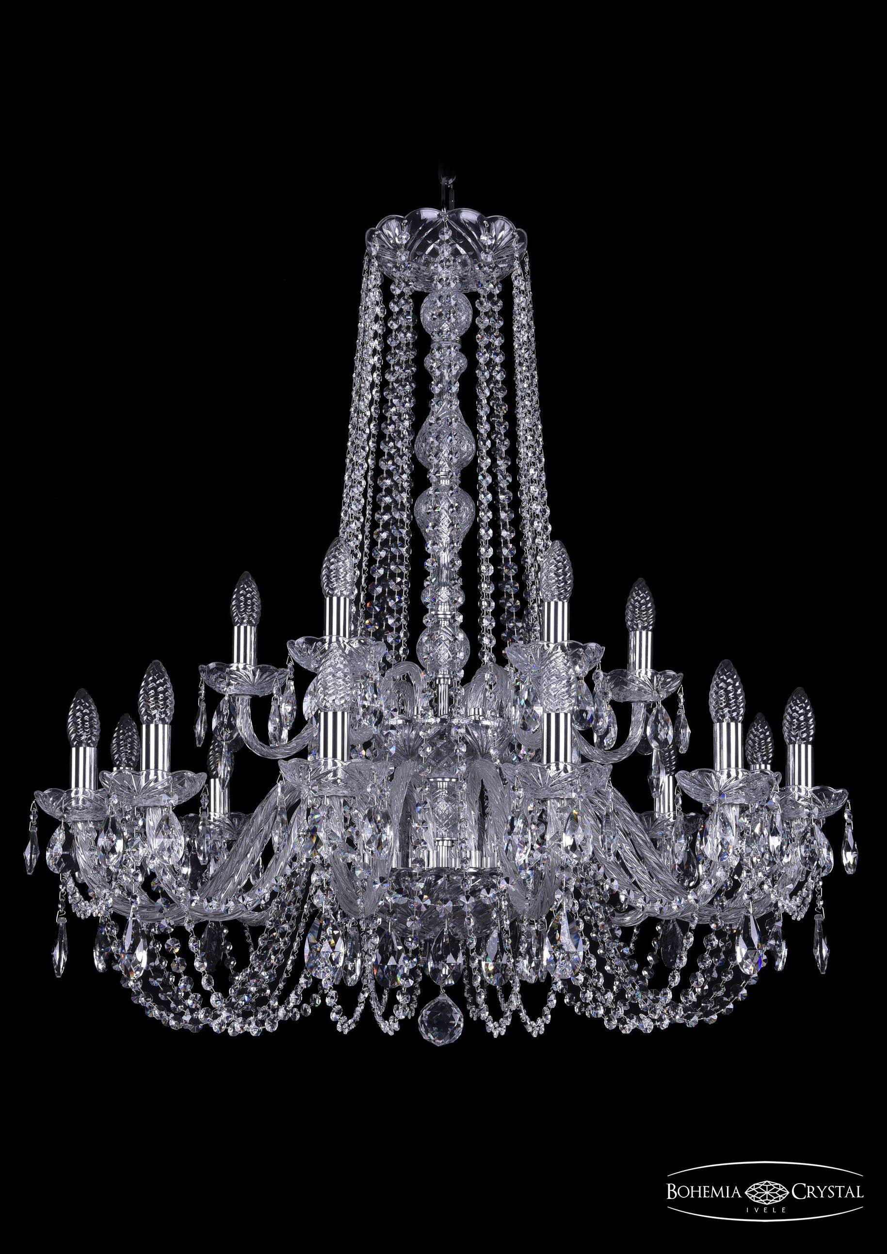 

Подвесная люстра Bohemia Ivele Crystal 1402/12+6/300/h-91/2d/Ni