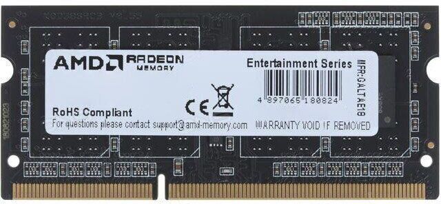 

Оперативная память AMD 2GB Radeon DDR3 1600 SO DIMM R5 [R532G1601S1S-U], Оперативная память AMD Radeon Entertainment 2GB DDR3 SO-DIMM PC3-12800 (R532G1601S1S-U)