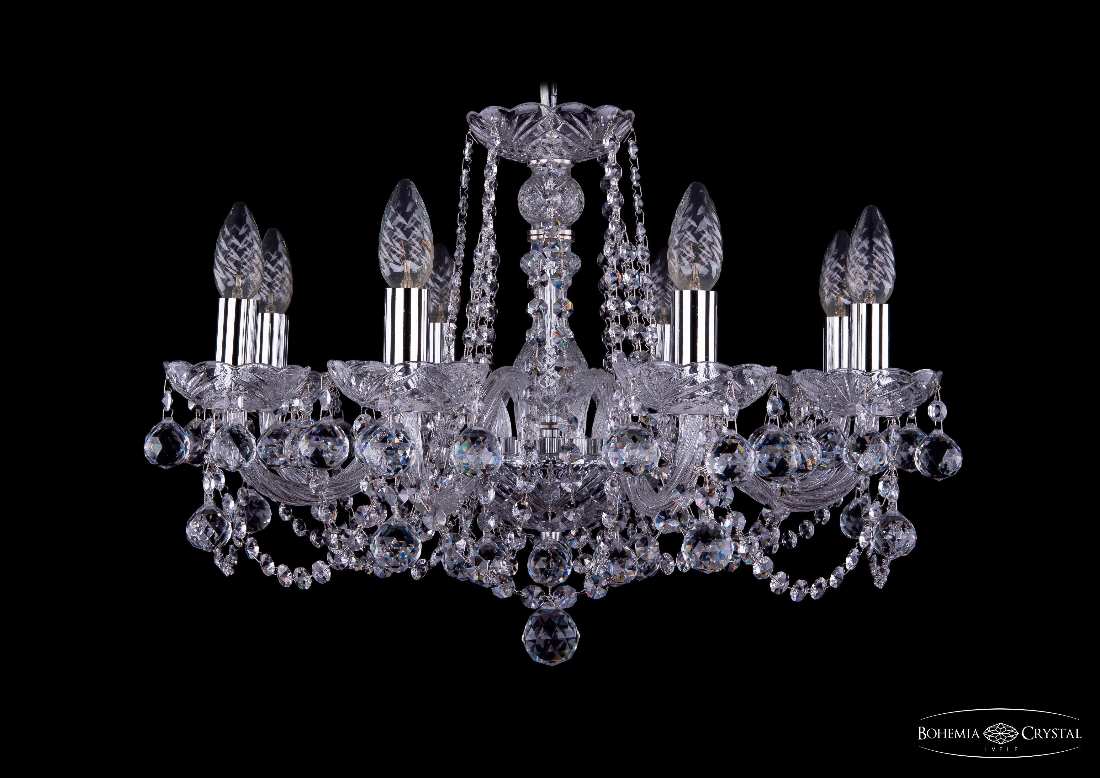 

Подвесная люстра Bohemia Ivele Crystal 1402/8/195/Ni/Balls