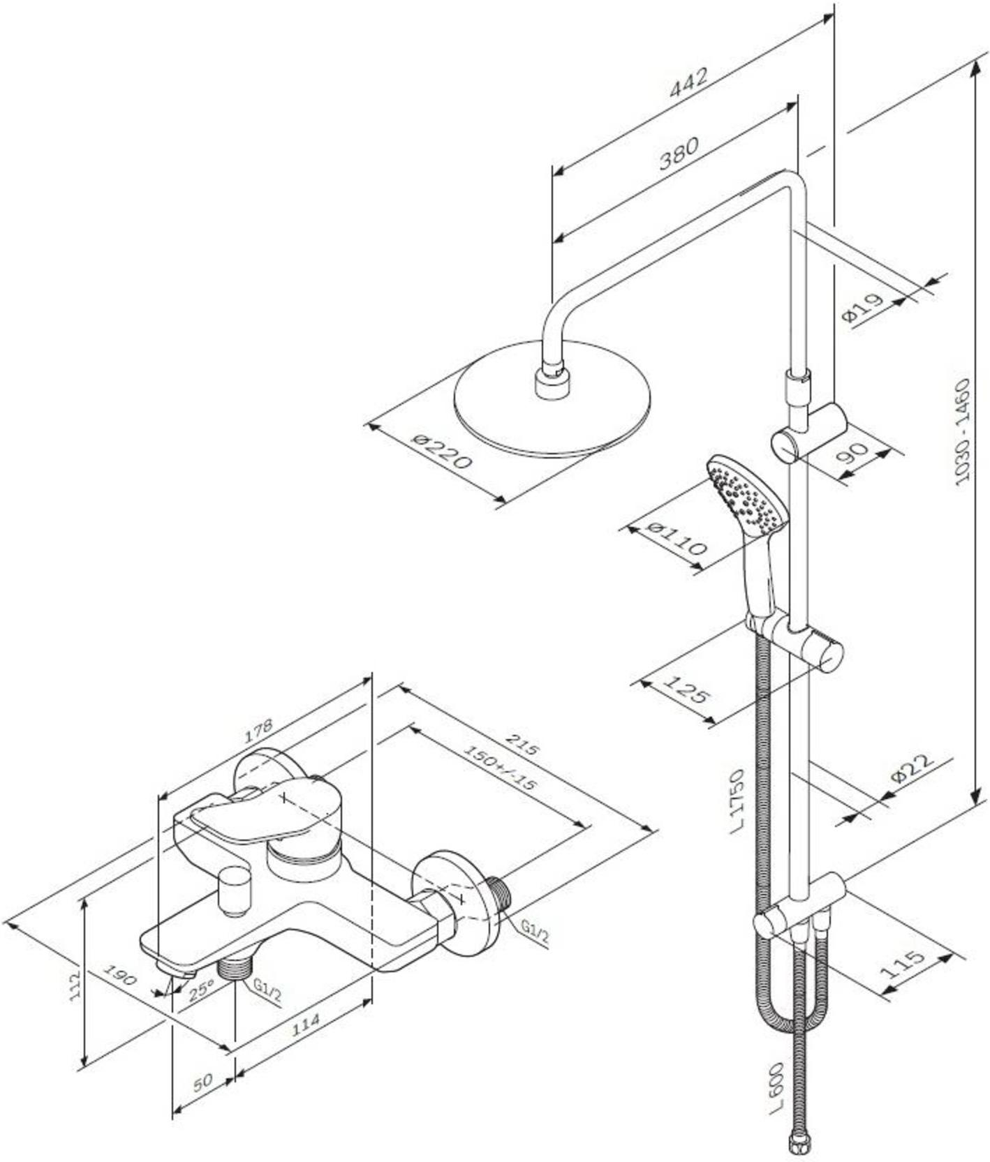 

Душевая система AM.PM X-Joy [F40885A34], Душевая система Am.Pm X-Joy F40885A34