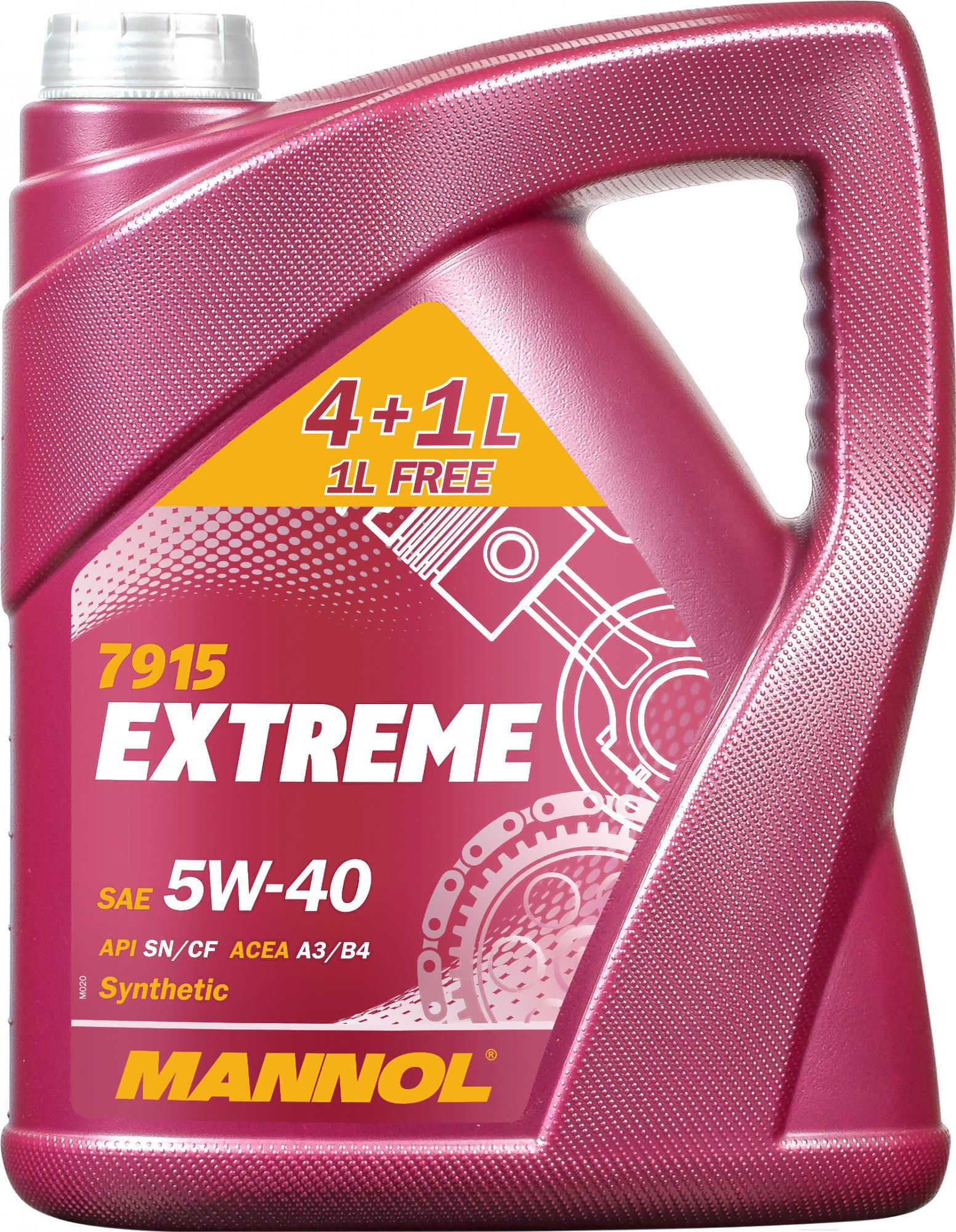 

Моторное масло Mannol Extreme 5W40 SN/CF 5л [MN7915-5], Моторное масло Mannol Extreme 5W40 SN/CF 5л MN7915-5