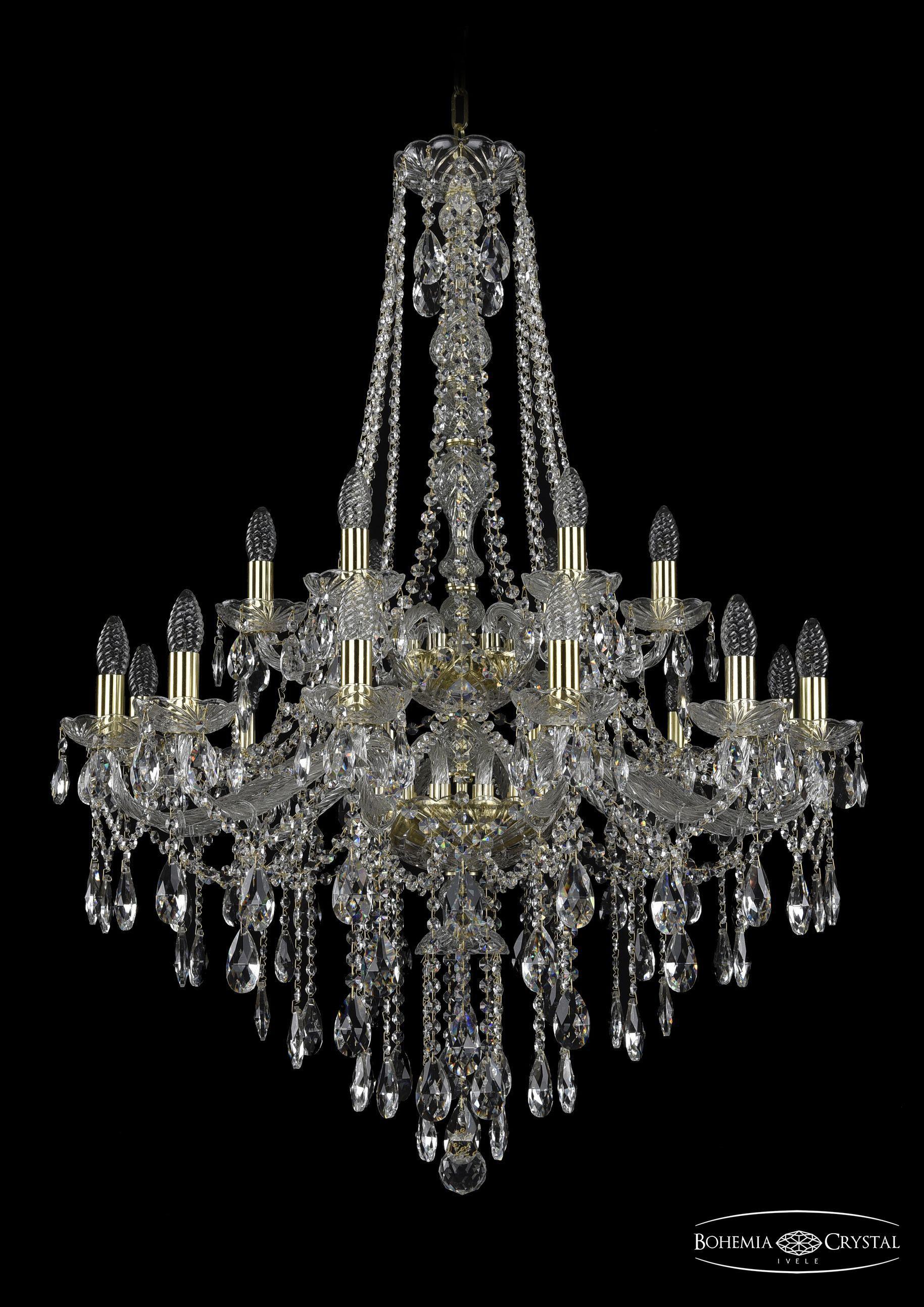

Подвесная люстра Bohemia Ivele Crystal 1415/12+6/300/h-112/2d/G