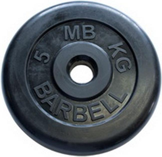 

Диск для штанги MB Barbell d31 мм 5 кг черный, d31мм 5кг