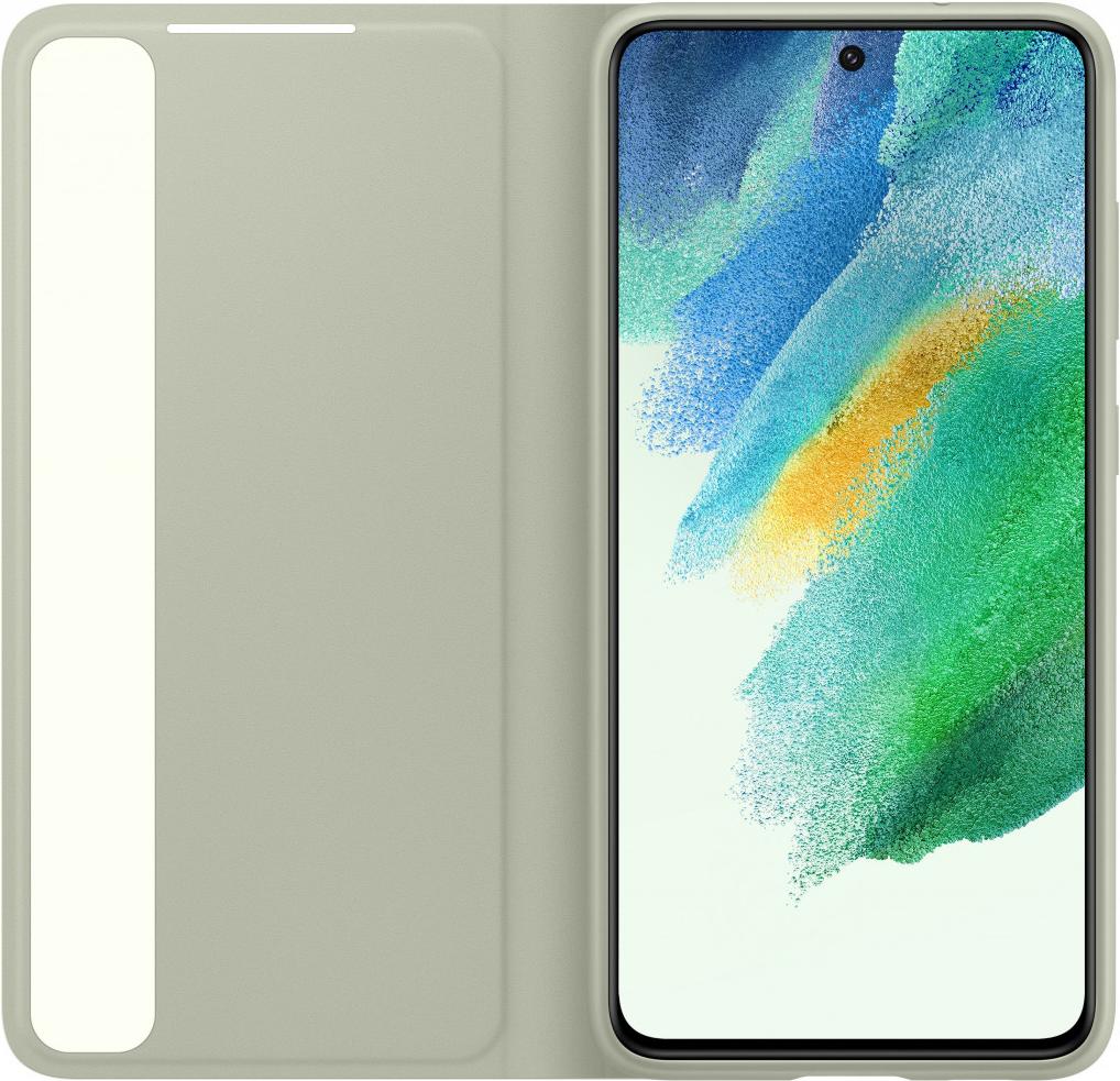 

Чехол для телефона Samsung Smart Clear View Cover S21 FE Olive [EF-ZG990CMEGRU], Чехол для телефона Samsung Smart Clear View Cover S21 FE (оливковый)