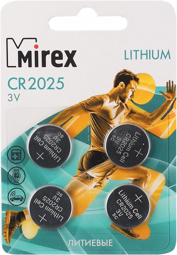 

Батарейка Mirex CR2025 блистер 4 шт [23702-CR2025-E4], Батарейка Mirex CR2025 блистер 4 шт 23702-CR2025-E4