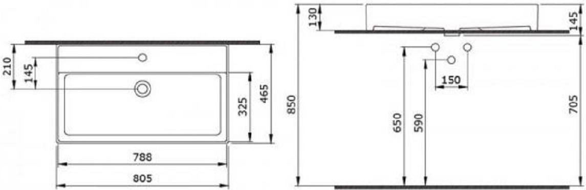 

Умывальник Bocchi Milano 80 [1377-001-0125], Milano 80