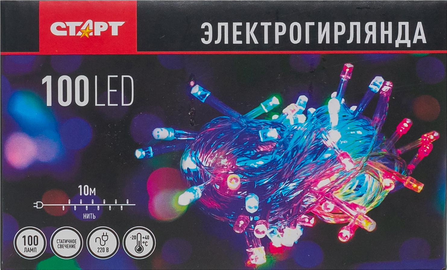 

Новогодняя гирлянда Старт НГ 100LED 1 режим 10м, НГ 100LED 1 режим 10м