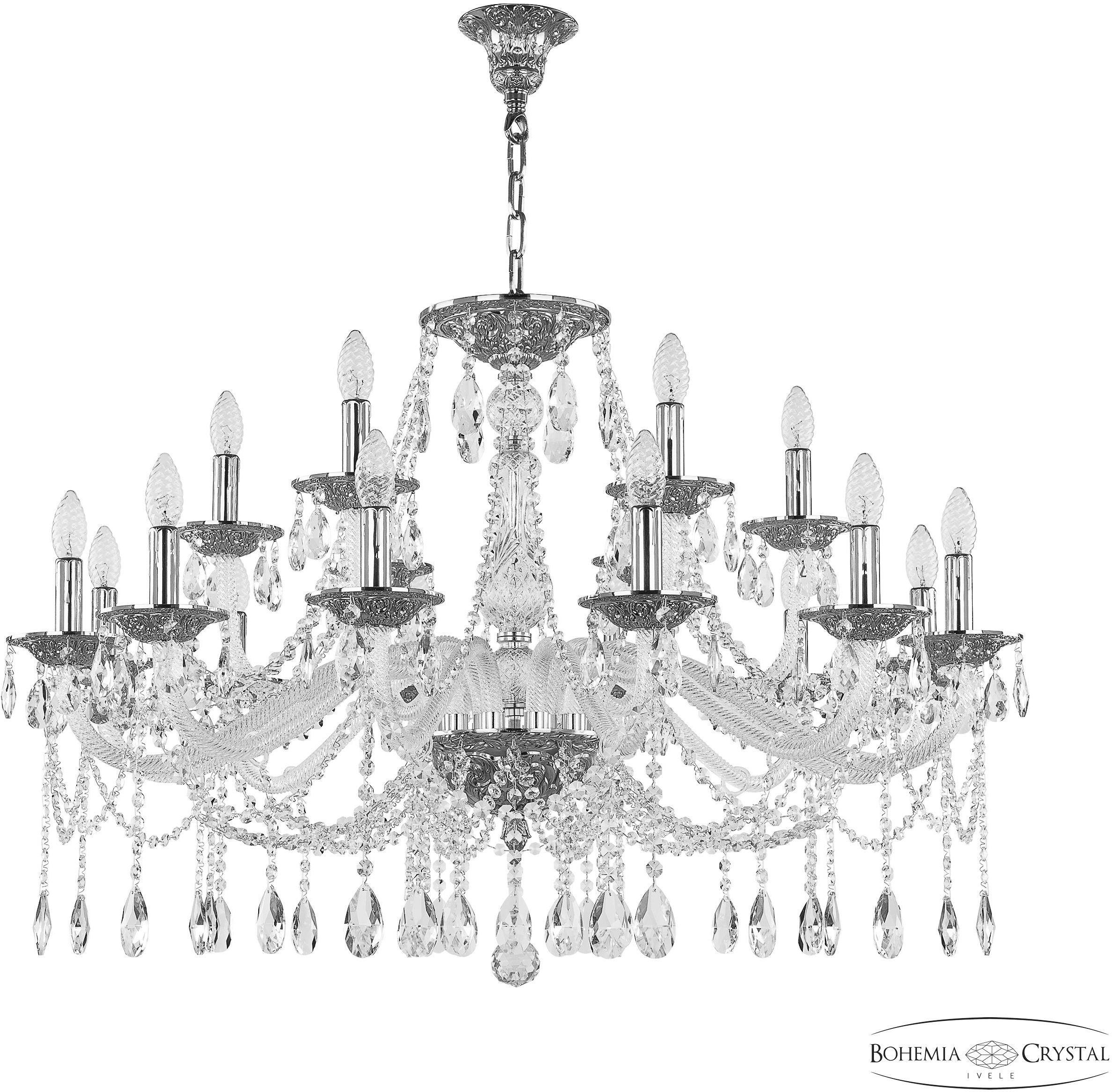 

Подвесная люстра Bohemia Ivele Crystal 1607/12+6/360 Ni