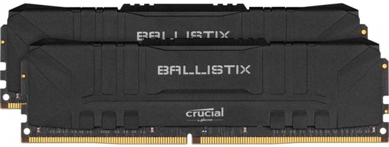 

Оперативная память Crucial 16GB PC25600 DDR4 KIT2, ОЗУ 16GB (2x8GB) PC-25600 DDR4-3200 Crucial Ballistix (BL2K8G32C16U4B) Black CL-16