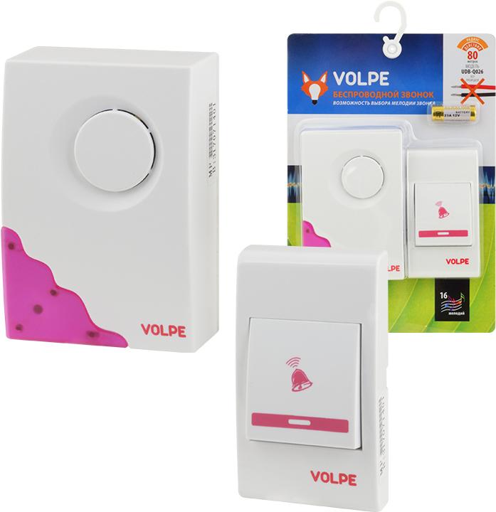 

Дверной звонок Volpe UDB-Q026 W-R1T1-16S-80M-WH [UL-00002402], UDB-Q026 W-R1T1-16S-80M-WH