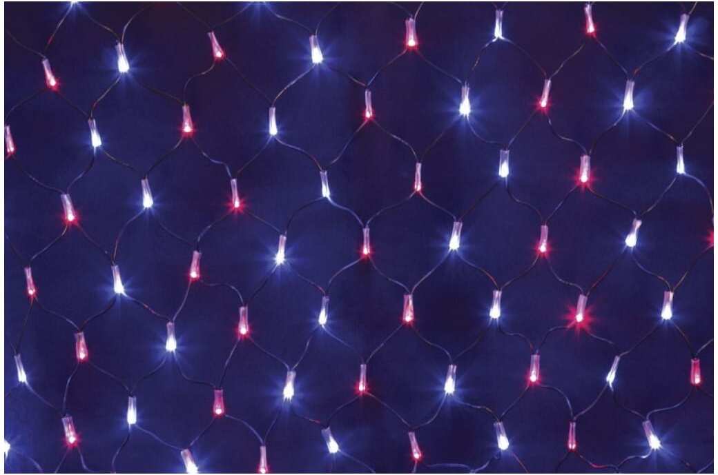 

Новогодняя гирлянда Neon-night Сеть 2.5x2.5m 432 LED Red/Blue [215-033], Гирлянда - сеть светодиодная 2,5 х 2,5м, свечение с динамикой, черный провод, красно/синие диоды NEO