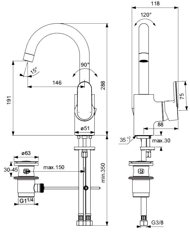 

Смеситель Ideal Standard Vito [B0410AA], Vito