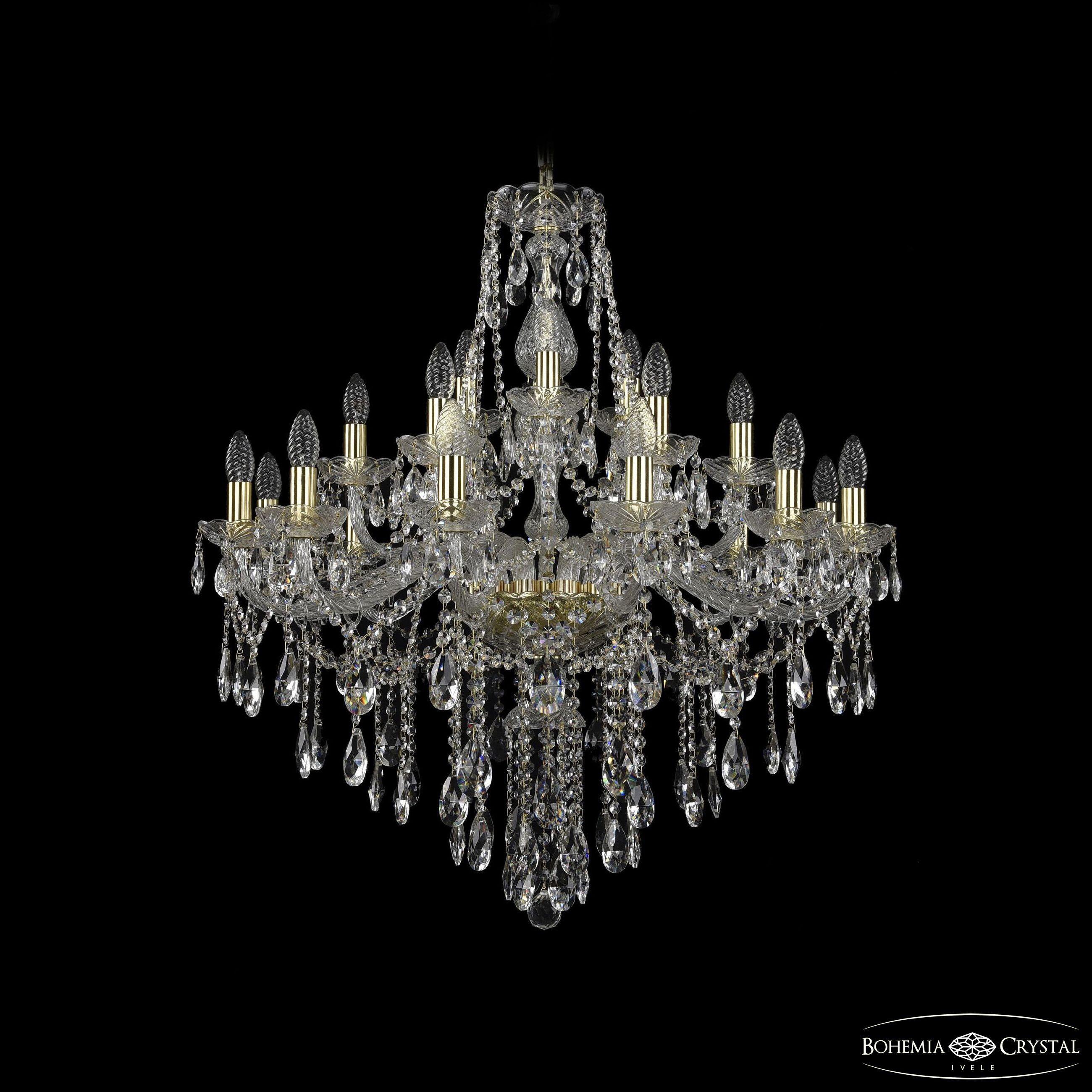 

Подвесная люстра Bohemia Ivele Crystal 1415/12+6+3/300/G