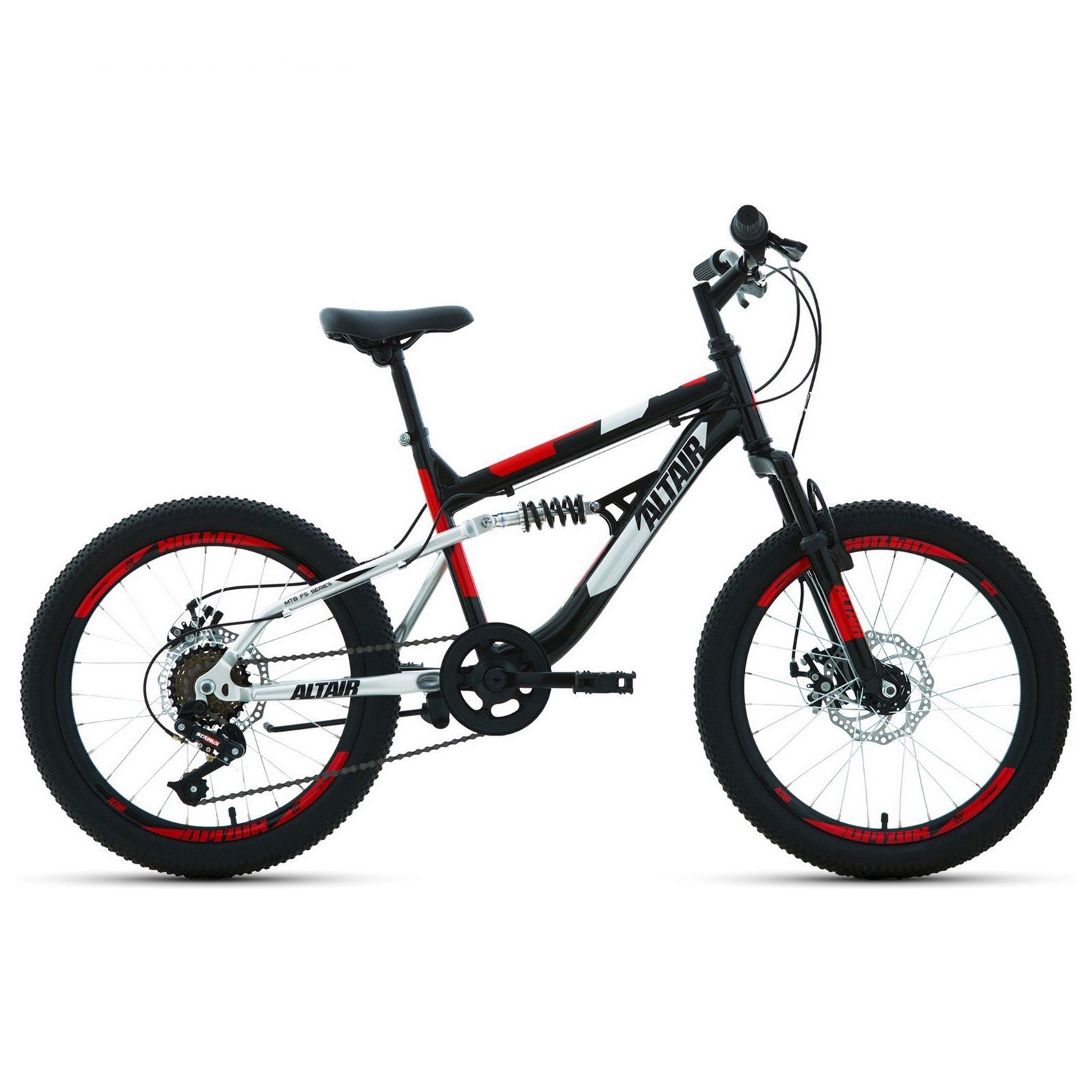 

Велосипед Forward Altair MTB FS 20'' Disc рама 14 дюймов 2020 черный/красный [RBKT02N06002], Altair MTB FS 20 Disc 2020 14