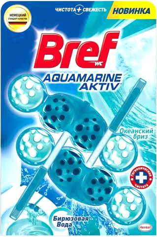 

Чистящее средство для унитаза Bref Аквамарин Актив океанский бриз (2x50г), Аквамарин Актив океанский бриз 2x50г
