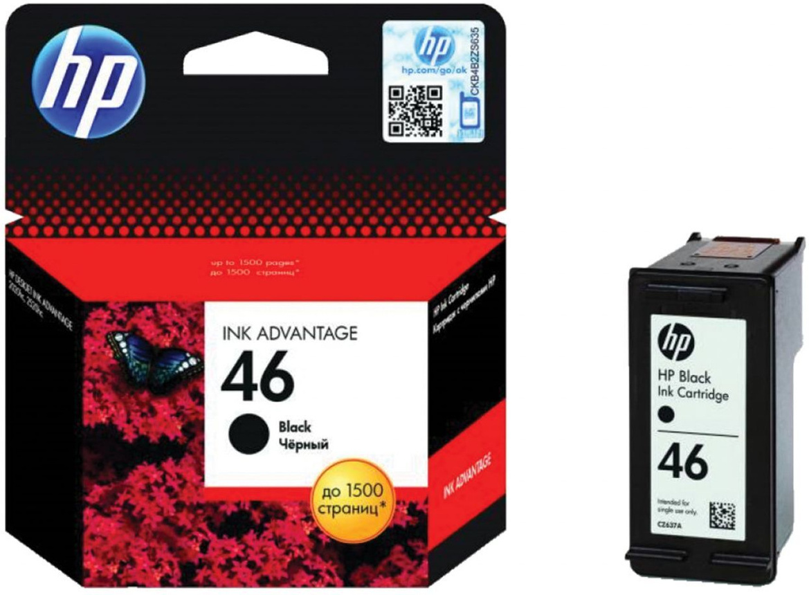 

Картридж для принтера HP 46 (CZ637AE), Картридж HP 46 черный (CZ637AE)