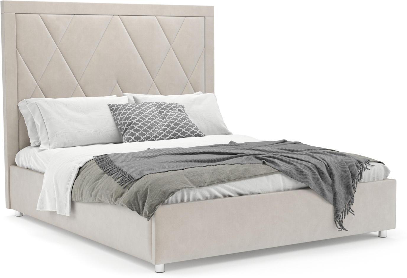 

Кровать Mebel-Ars Треви 160 бархат бежевый Star Velvet 6 Light Beige (М1-17-4)