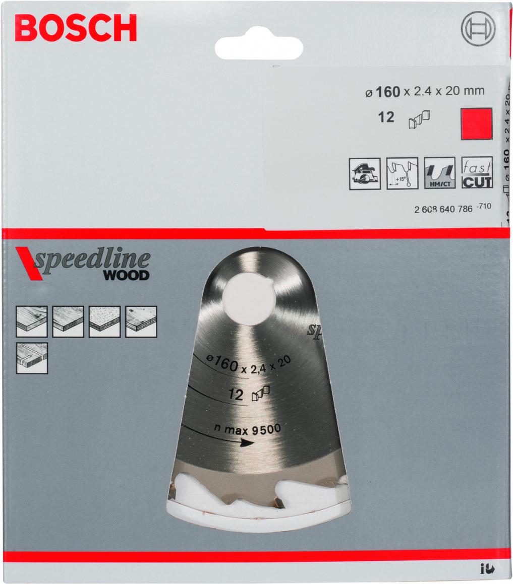 

Диск пильный по дереву Bosch 160х20 мм 12 зуб. [2.608.640.786], 160х20 мм 12 зуб. по дереву SPEEDLINE WOOD (переменный зуб)
