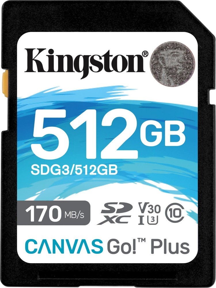 

Карта памяти Kingston SD 512GB SDXC Class 10 UHS-I U3 V30 Canvas Go Plus 170MB/s [SDG3/512GB], Карта памяти Kingston SD 512GB SDXC Class 10 UHS-I U3 V30 Canvas Go Plus 170MB/s SDG3/512GB