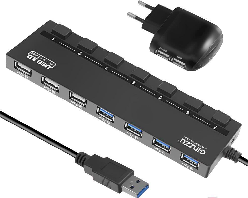 

USB-хаб Ginzzu GR-388UAB
