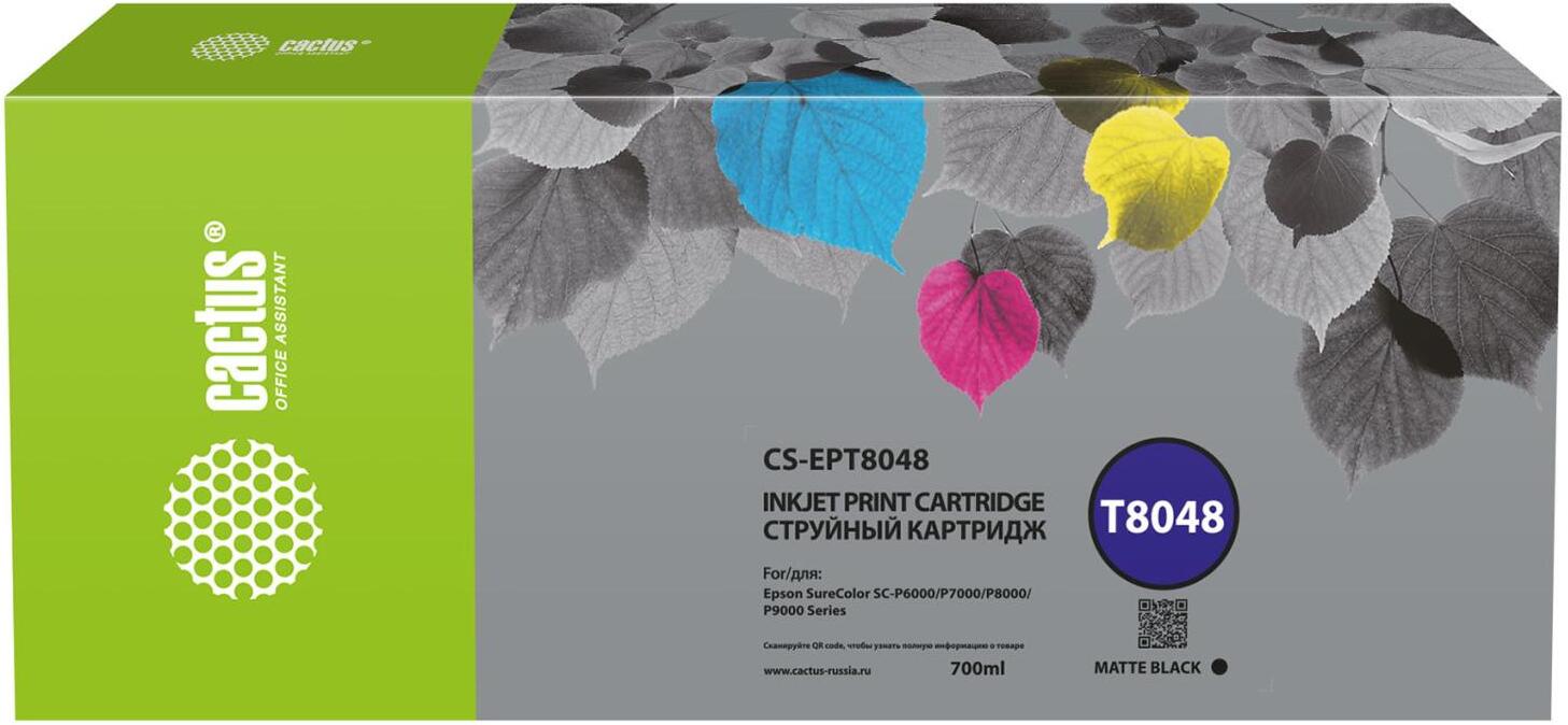 

Картридж струйный Cactus CS-EPT8048 черный матовый
