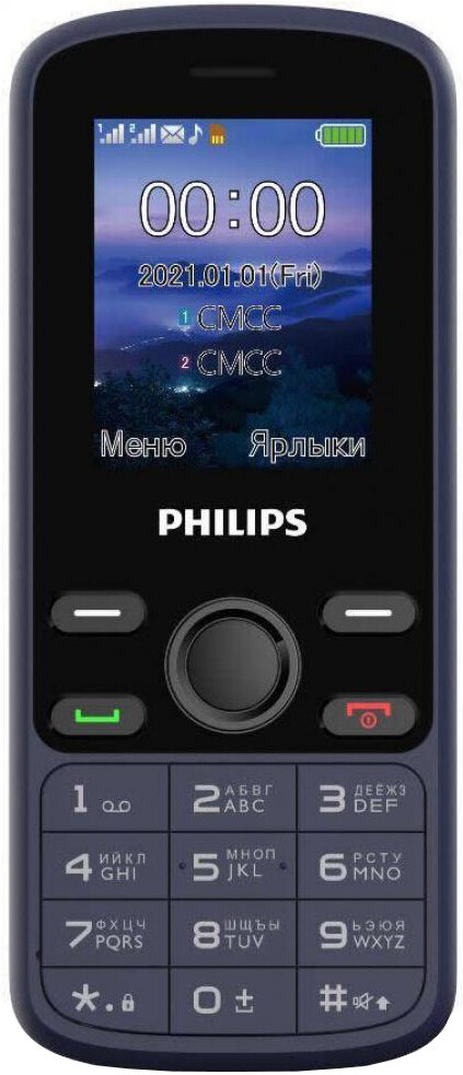 

Мобильный телефон Philips Xenium E111 Blue