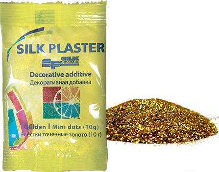 

Жидкие обои Silk Plaster Блестки для жидких обоев Точка мини 10гр золото