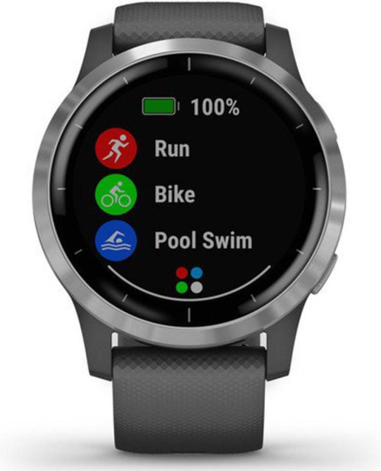 

Умные часы Garmin Vivoactive 4 серебристый/серый [010-02174-03], Vivoactive 4