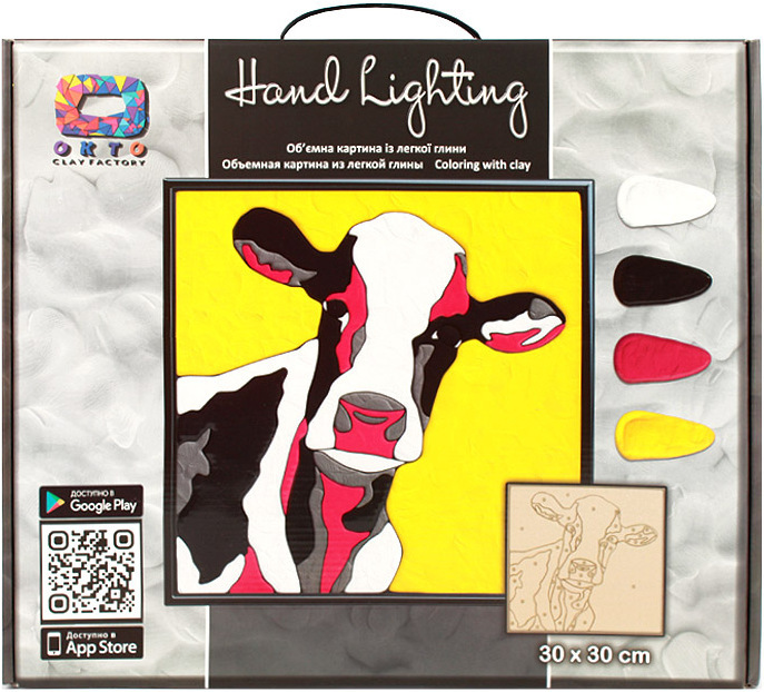 

Картина из легкого пластилина Darvish ТМ Moon Light Clay мини Корова (70083)