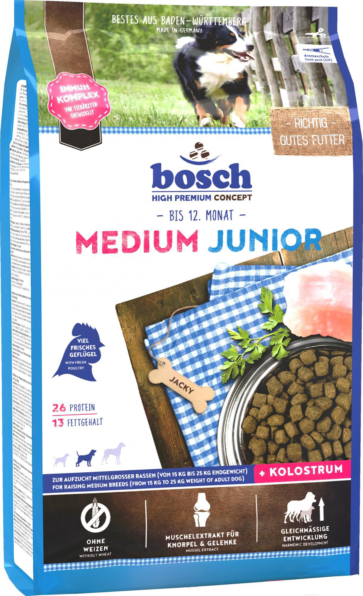 

Корм для собак Bosch Petfood Medium Junior 3кг, Medium Junior 3кг