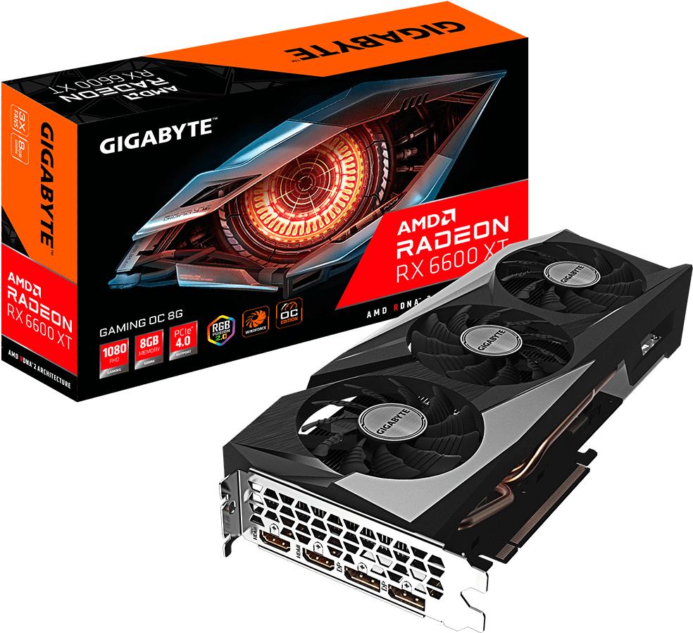 

Видеокарта Gigabyte PCIE16 RX6600XT 8GB GDDR6 [GV-R66XTGAMING OC-8GD], PCIE16 RX6600XT 8GB GDDR6