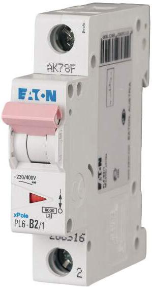 

Розетка и выключатель Eaton PL6 1P 4А С 6кА 1M, PL6 1P 4А С 6кА 1M