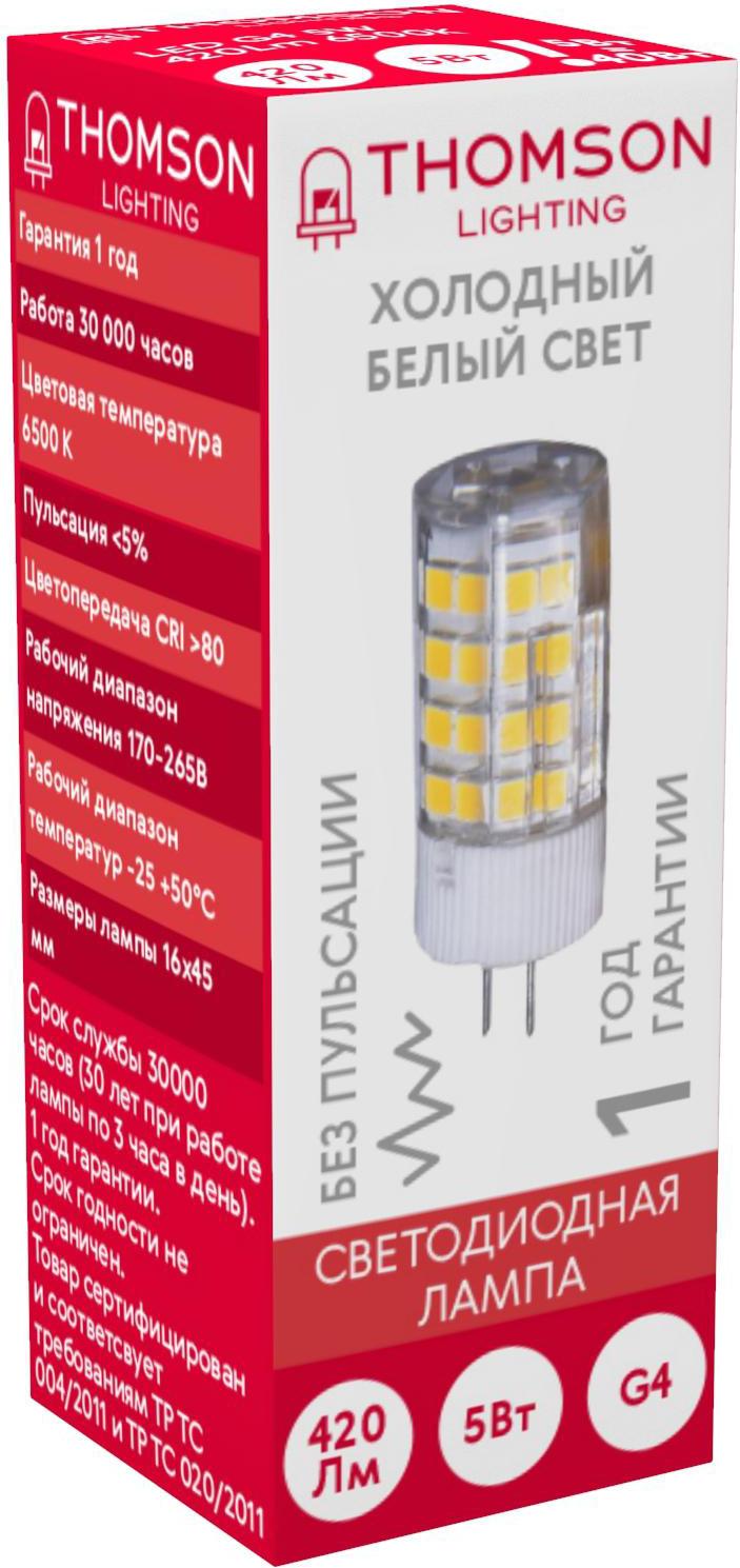 

Светодиодная лампа Thomson G4 5W 420Lm 6500K [TH-B4229], Светодиодная лампочка Thomson G4 5W 420Lm 6500K TH-B4229