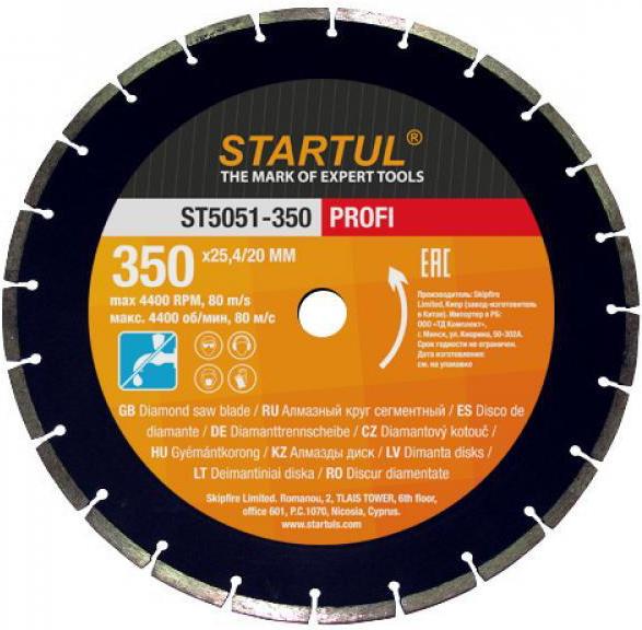 

Алмазный диск Startul 350х20/25.4 мм по бетону сегмент. Profi [ST5051-350], 350х20/25.4 мм по бетону сегмент. Profi