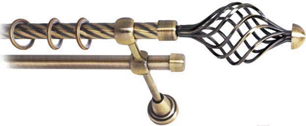 

Карниз Lm Decor Вираж 098 2р витой 1.8м антик, Вираж 098 2р витой 16мм 1.8м