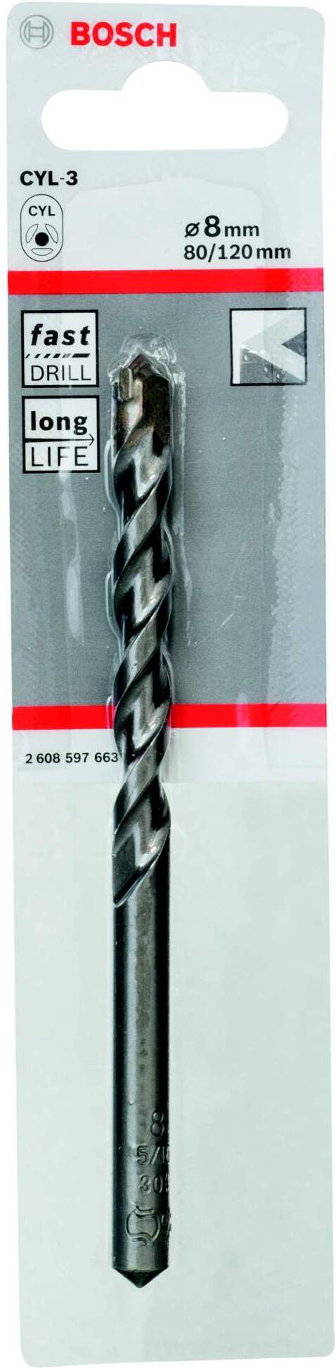 

Сверло Bosch 2.608.597.663, Сверло Bosch Silver 8-120/80 2.608.597.663