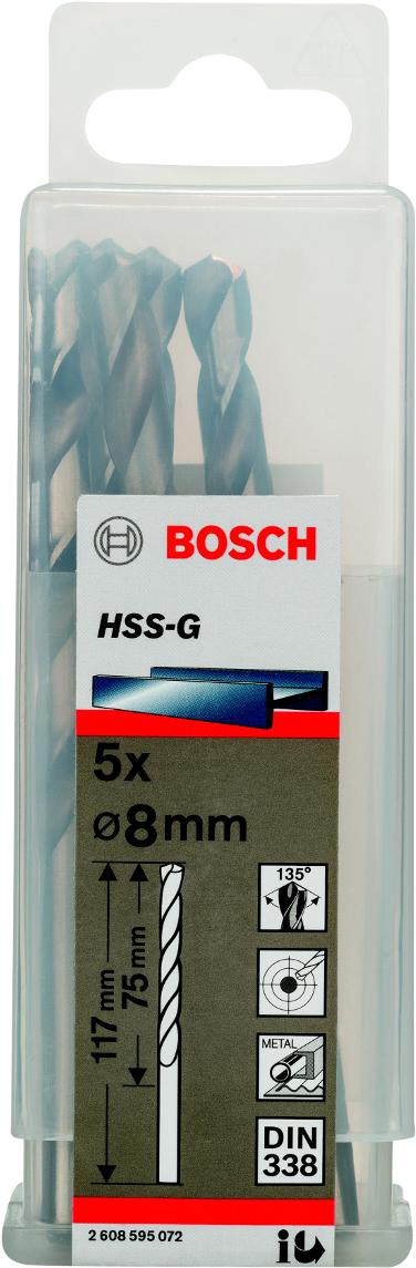 

Сверло Bosch HSS-G Standard 8.0мм по металлу [2.608.595.072], HSS-G Standard 8.0мм по металлу