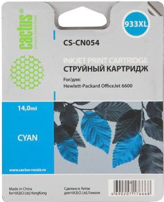 

Картридж для принтера и МФУ CACTUS CS-CN054 Cyan, Картридж Cactus CS-CN054 Cyan