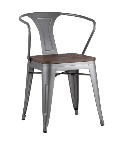 

Стул Stool Group Tolix arm wood с подлокотниками серебристый [YD-H440AR-W YG-15], Стул Stool Group Tolix arm wood с подлокотниками YD-H440AR-W YG-15 серебристый