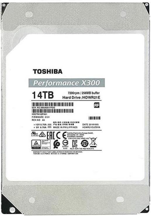

Жесткий диск Toshiba SATA-III 14Tb X300 256Mb 3.5 [HDWR21EUZSVA], SATA-III 14Tb X300 256Mb 3.5