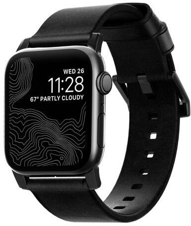

Сменный ремешок Nomad Modern Strap для Apple Watch 44mm/42mm черный [NM1A41BM00], Сменный браслет Nomad Modern Strap для Apple Watch 44mm/42mm NM1A41BM00 черный