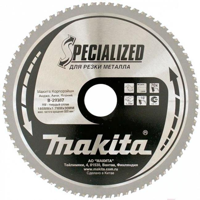

Диск пильный Makita B-29387, Диск пильный Makita 185x30x1.7мм z70 4131 B-29387