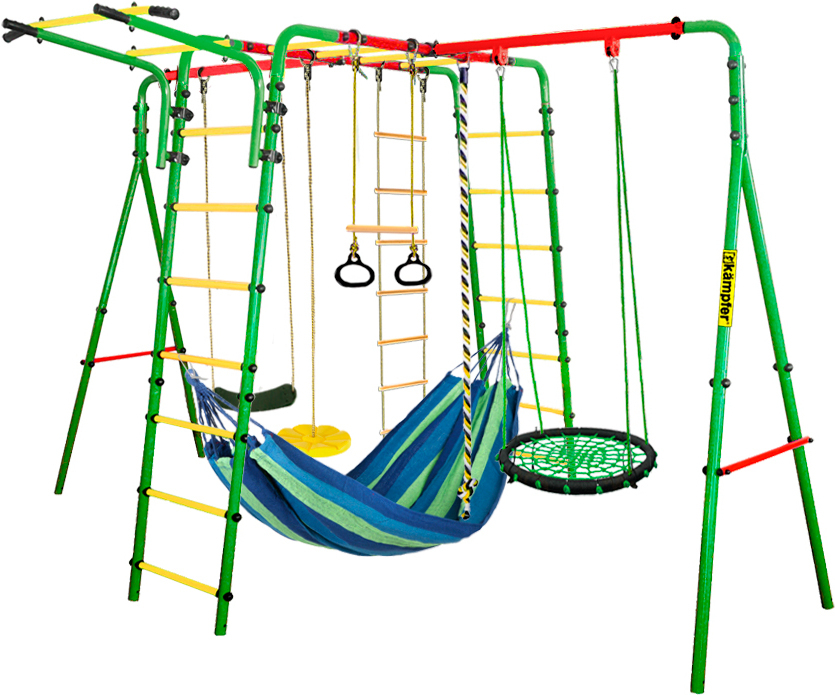 

Kampfer Спортивно-игровой комплекс Wunder Sommer Гнездо малое зеленое/желтая лиана/синий гамак (Wunder Sommer зеленый/желтый/синий), Спортивно-игровой комплекс Kampfer Wunder Sommer Гнездо малое зеленое/желтая лиана/синий гамак