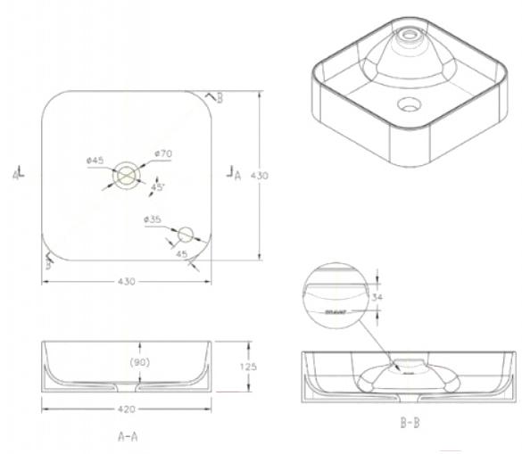 

Умывальник Bravat C22238W-1-ENG, C22238W-1-ENG