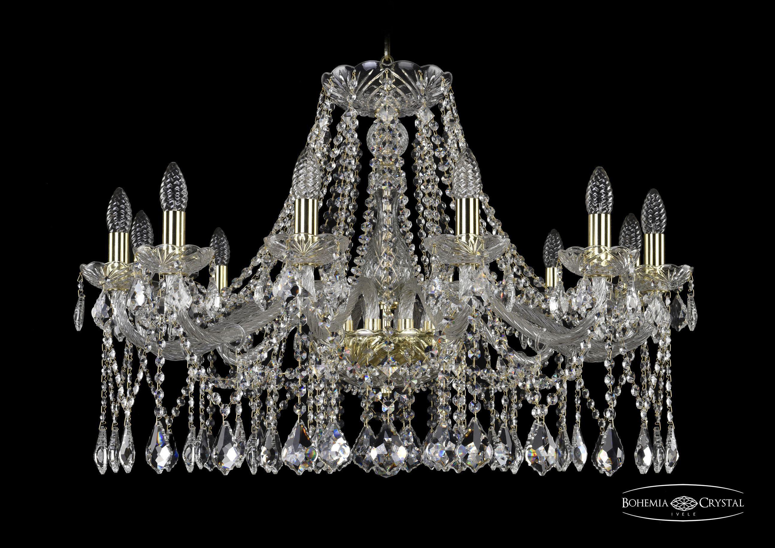 

Подвесная люстра Bohemia Ivele Crystal 1413/12/300/G/Leafs